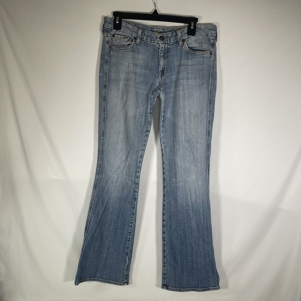 7 For All Mankind Jeans Womens 30x31 Low Rise Straight Blue Denim U130055U-055U